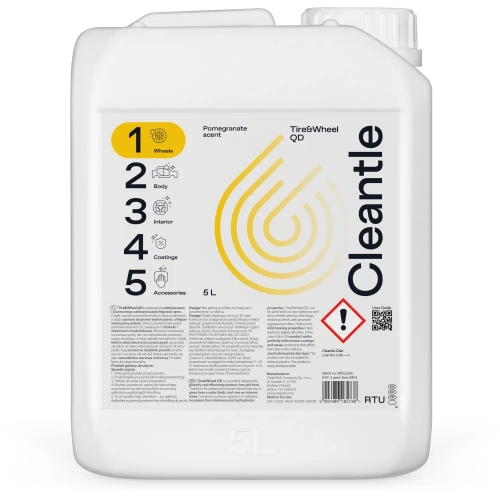 CLEANTLE TIRE WHEEL QD 5L nabłyszcza i zabezpiecza felgi oraz opony